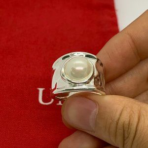 UNO de 50 Collection My Luck My Talisman Ring Silver and a white peal